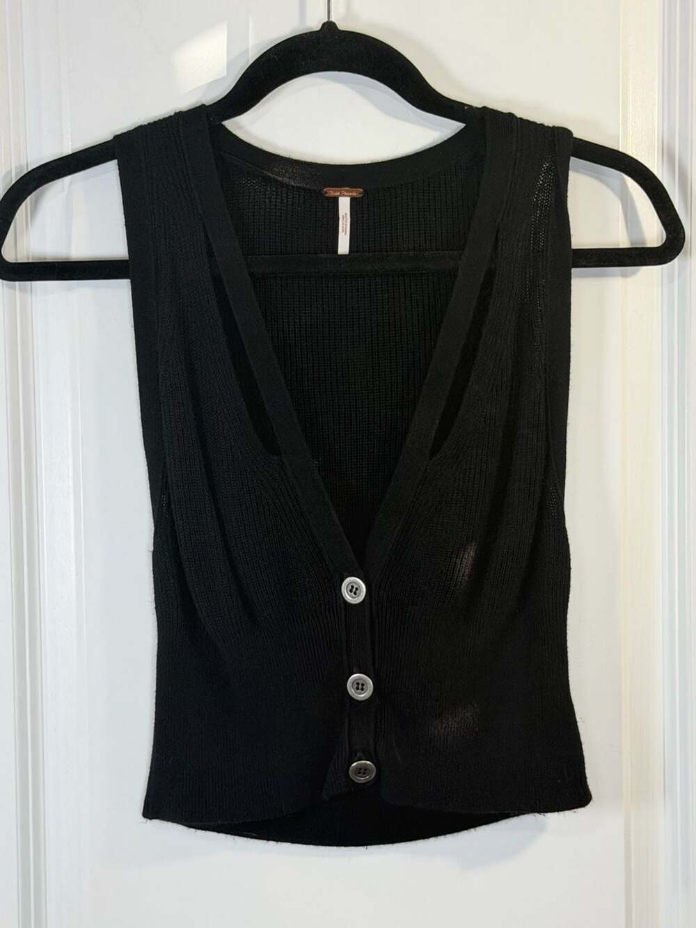 Free People Seascape Ribbed Button-Up Sweater Vest